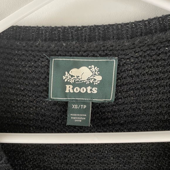 Roots knit sweater in linen and cotton, black, size XS, EUC - Picture 3 of 5